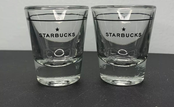Starbucks 2006 Black Star Espresso 1 Oz Barista Shot Glasses Set Anchor Hocking